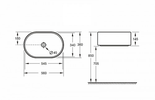 Раковина-чаша Splendy Pride 56 PR10556T0NW цвет Белый