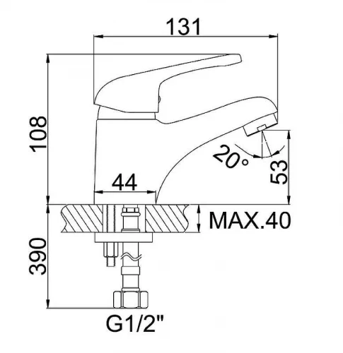 Смеситель для раковины Accoona H60 A9060 Хром
