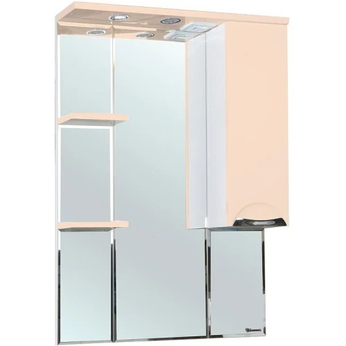 Зеркало со шкафом Bellezza Альфа 75 R 4618812001076 с подсветкой Белое Бежевое МДФ / ЛДСП, стекло