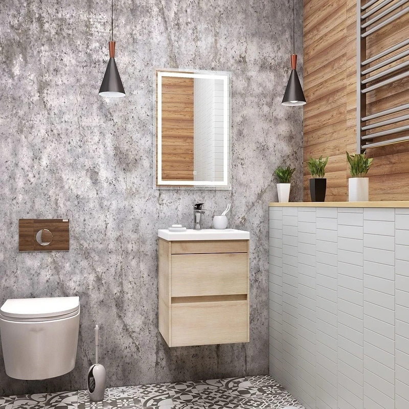 Тумба под раковину Art&Max Family-400-2C-SO-PB подвесная Сканди МДФ / ЛДСП