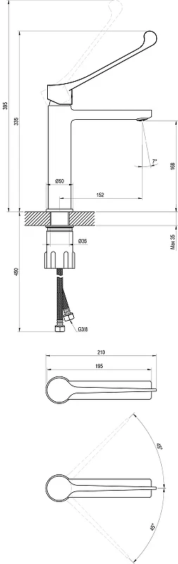 Смеситель для раковины Ravak Safe SF 014.00CR X070620 цвет Хром