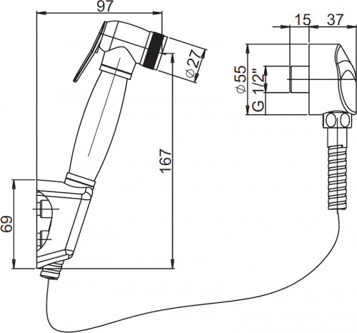 Гигиенический душ Paini Aria 53CR174KIT Хром