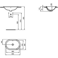 Раковина Ideal Standard Connect 55 E504701 Euro White фарфор полувстраиваемая