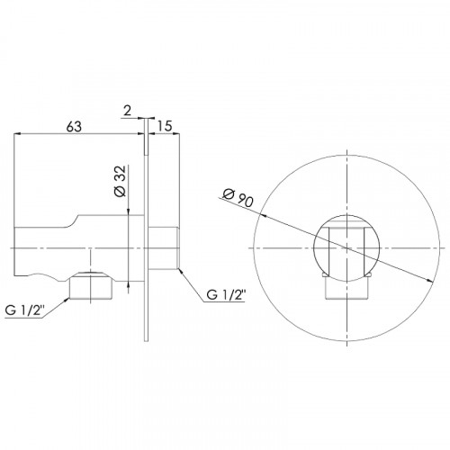 Шланговое подключение Remer 337XXV Сталь латунь на стену