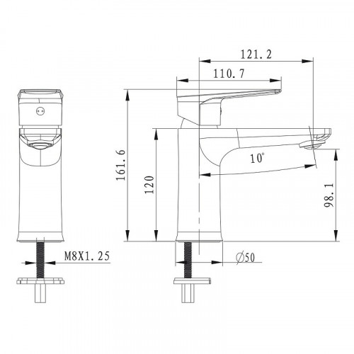 Смеситель для раковины Kaiser Atrio 60011 Белый Хром латунь