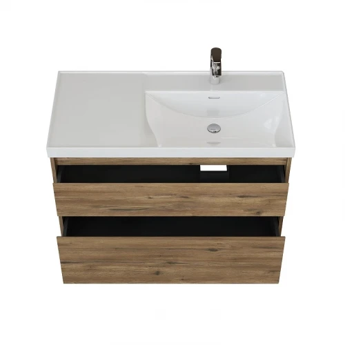 Тумба под раковину Aquanet Nova Lite 2.0 90 R 346317 подвесная цвет Дуб рустикальный