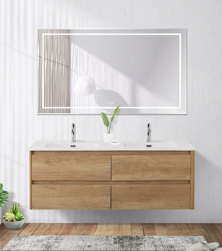Зеркало BelBagno Kraft 140 SPC-KRAFT-1400-800-LED-TCH-WARM с подсветкой Сатин с сенсорным выключателем и подогревом стекло