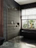 Душевая перегородка Maybah Glass MGD-721-5у 690x1950 в узком профиле Хром матовый стекло бронзовое
