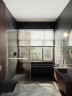 Душевая перегородка Maybah Glass MGD-721-5у 690x1950 в узком профиле Хром матовый стекло бронзовое