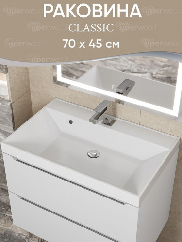 Раковина Uperwood Classic 70 291020336 цвет Белый глянцевый