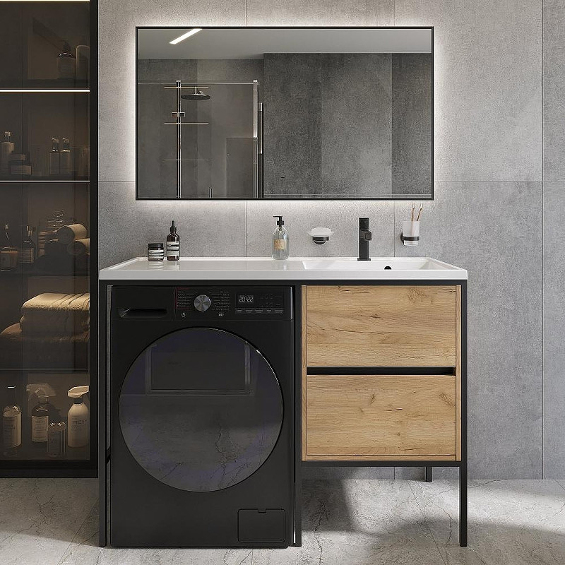 Зеркало DIWO Элиста 120 ЗЛП1737 с подсветкой цвет Черный с бесконтактным выключателем