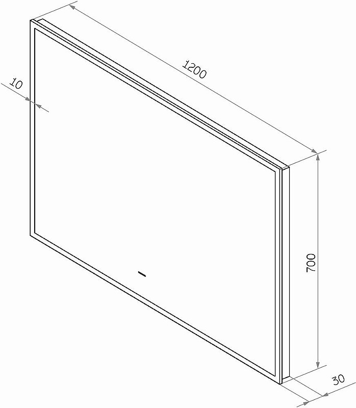 Зеркало DIWO Элиста 120 ЗЛП1737 с подсветкой цвет Черный с бесконтактным выключателем