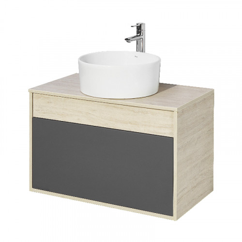 Тумба под раковину Aquaton Лофт Урбан 80 1A247601LQX60 подвесная Cерый графит Дуб орегон МДФ / ЛДСП