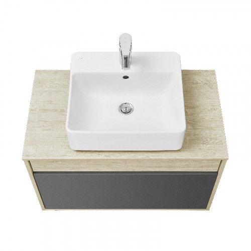 Тумба под раковину Aquaton Лофт Урбан 80 1A247601LQX60 подвесная Cерый графит Дуб орегон МДФ / ЛДСП