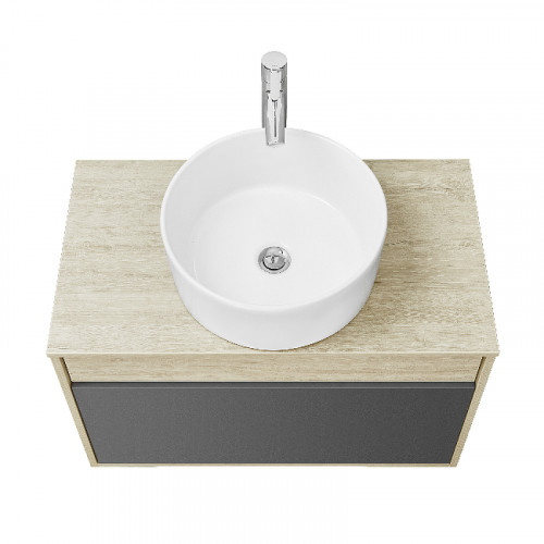 Тумба под раковину Aquaton Лофт Урбан 80 1A247601LQX60 подвесная Cерый графит Дуб орегон МДФ / ЛДСП