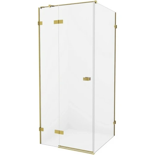 Душевой уголок New Trendy Avexa Gold 90х70 L EXK-1740 профиль Брашированное золото стекло прозрачное
