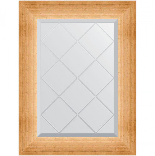 Зеркало Evoform Exclusive-G 74х56 BY 4517 с гравировкой в багетной раме - Травленое золото 87 мм стекло