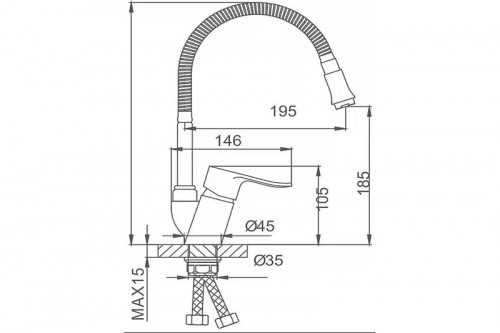 Смеситель для кухни Ekko E43101 цвет Хром