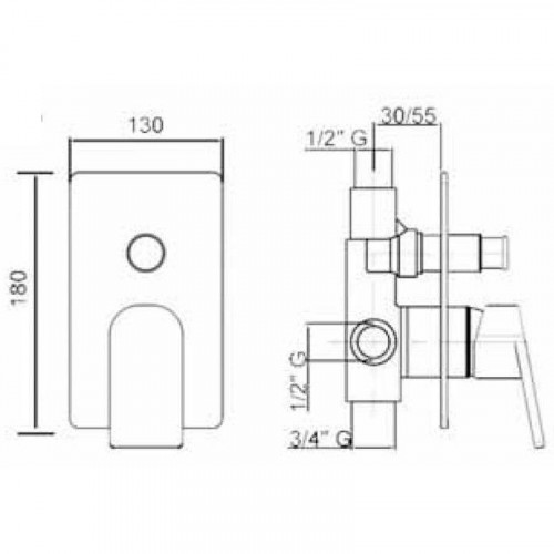 Смеситель для душа Cezares Jump JUMP-DEV3-01-Q Хром латунь встраиваемый