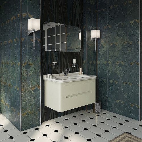 Тумба под раковину Kerasan Waldorf 94 925530 подвесная Bi vaniglia matt массив дерева