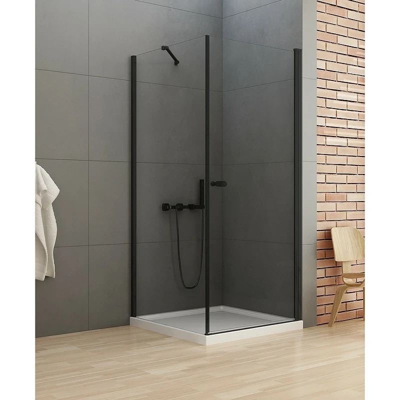 Душевой уголок New Trendy New Soleo Black 70х120 D-0229A/D-0149B профиль Черный стекло прозрачное