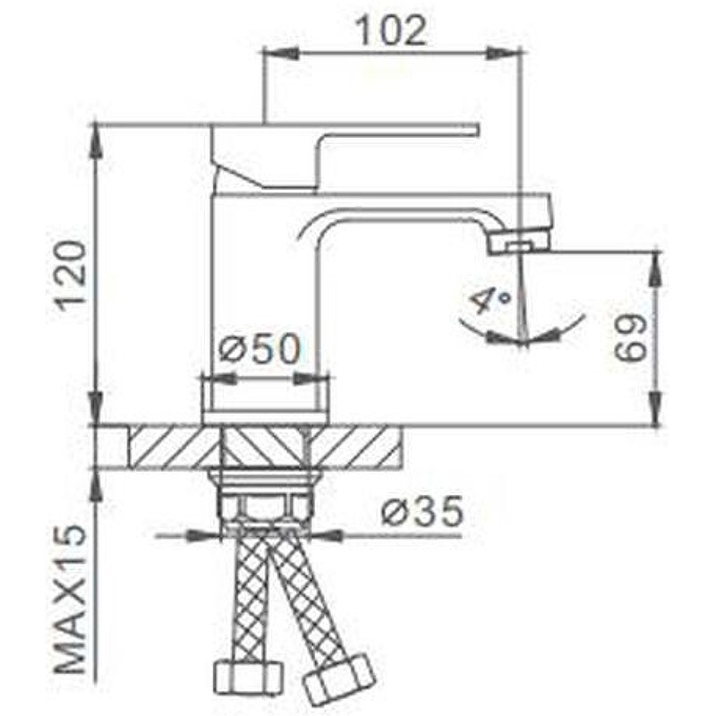 Смеситель для раковины Frap H42 F1042 Черный матовый Хром латунь