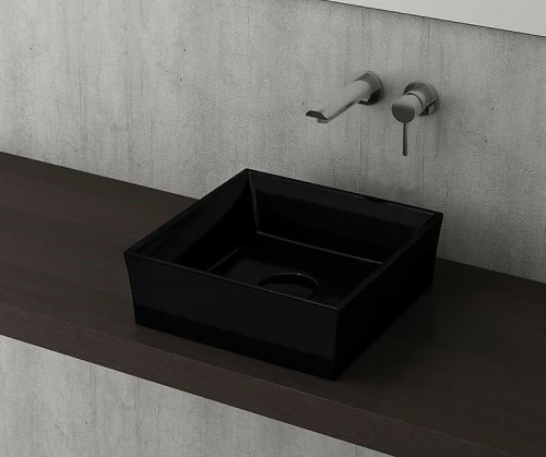Раковина-чаша Bocchi Vessel 38 1173-005-0125 Черная глянцевая фарфор накладная