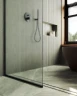 Душевая перегородка Maybah Glass MGD-700-6у 790x1950 в узком профиле Черный стекло сатиновое