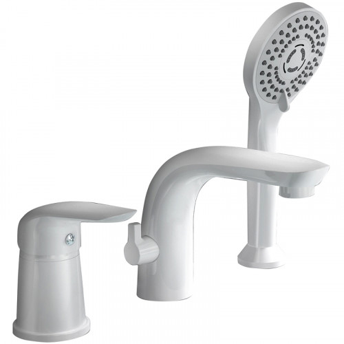 Смеситель на борт ванны Orange M60-333w Белый глянцевый латунь