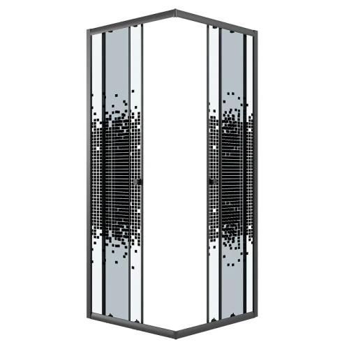Душевой уголок Niagara Eco 80х80 NG-1008-14QBLACK профиль цвет Черный матовый стекло прозрачное с рисунком