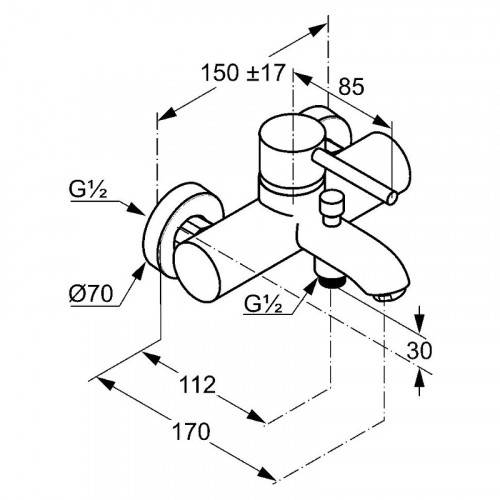 Смеситель для ванны Kludi Bozz 38691N076 Золото брашированное латунь на стену