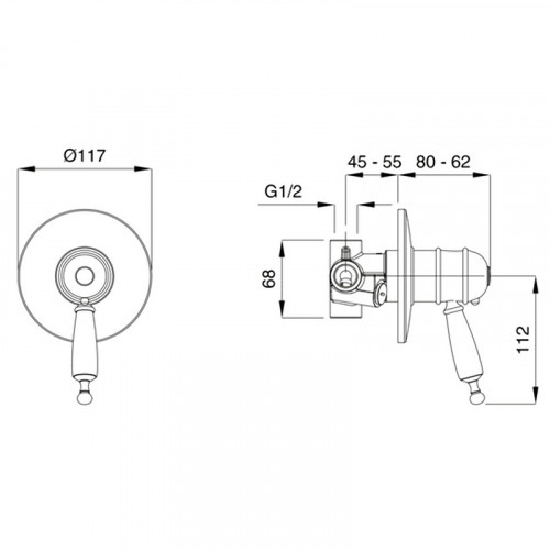 Смеситель для душа Migliore Oxford 19141 с термостатом Хром латунь встраиваемый