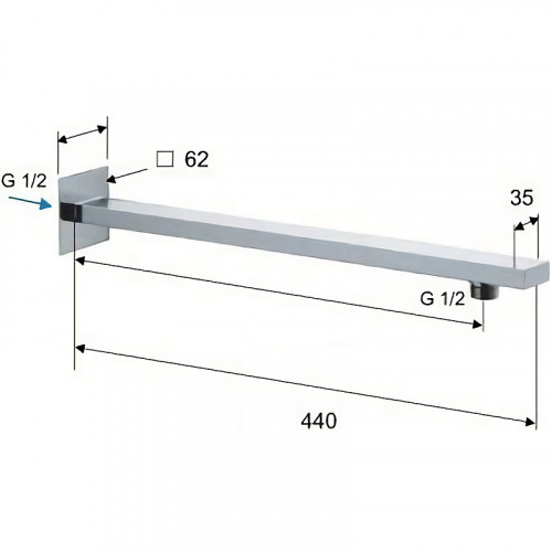 Кронштейн для верхнего душа Remer 348Q40 Хром латунь на стену