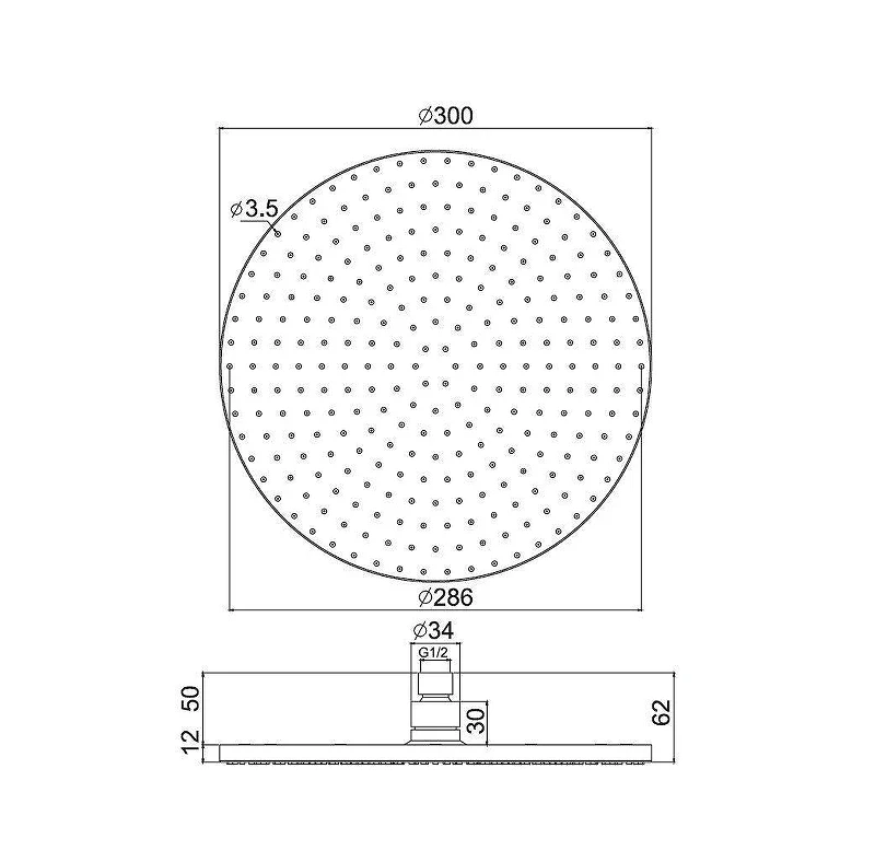 Верхний душ Fima Carlo Frattini Showerhead F2224/2CS цвет Черный хром брашированный