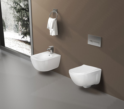 Унитаз биде Aquatek Дива AQ2012B-00 подвесной с сиденьем Микролифт фарфор подвесной