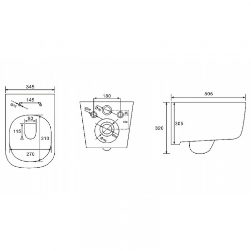 Унитаз биде Aquatek Дива AQ2012B-00 подвесной с сиденьем Микролифт фарфор подвесной