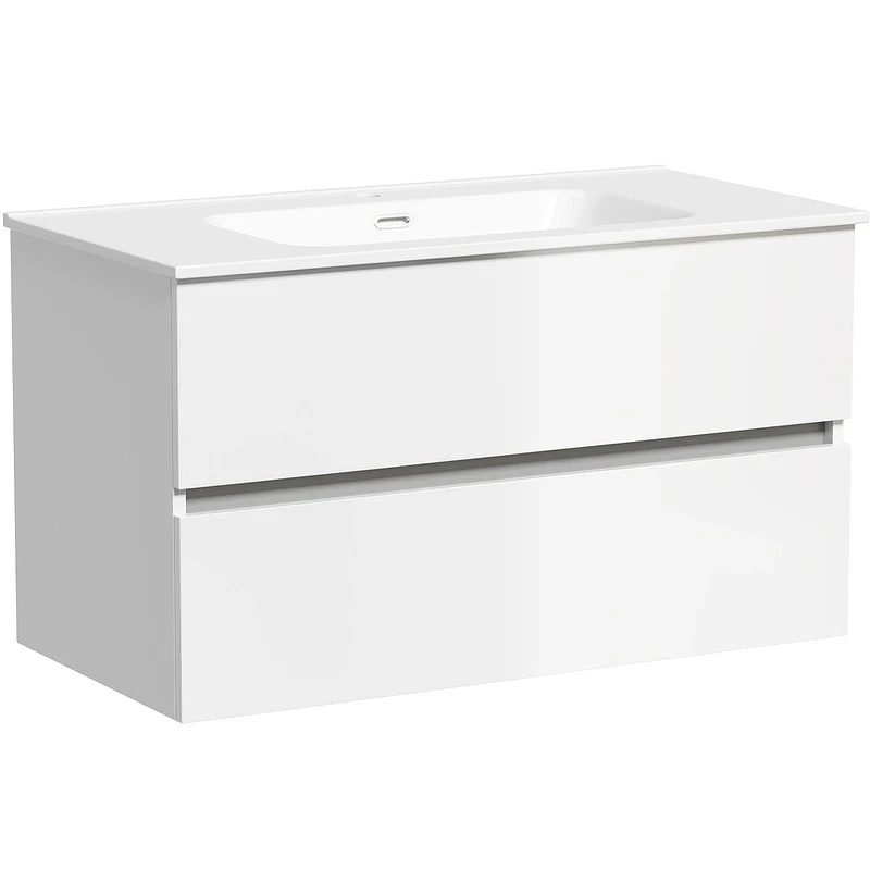 Тумба под раковину Sancos Urban 90 UR90W подвесная Белый глянец МДФ / ЛДСП