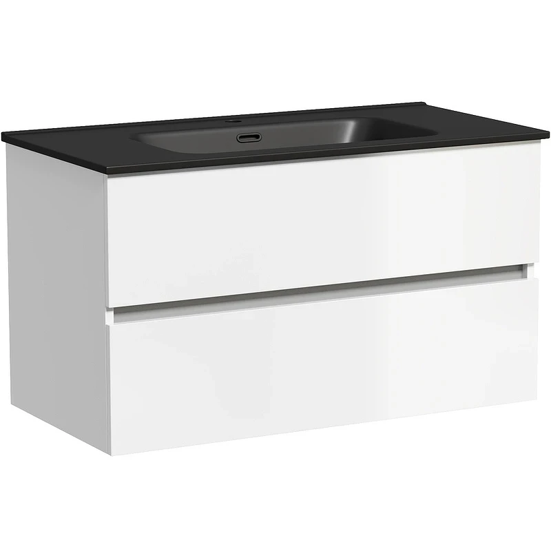 Тумба под раковину Sancos Urban 90 UR90W подвесная Белый глянец МДФ / ЛДСП