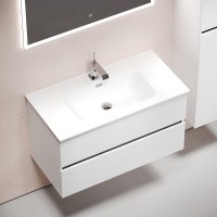Тумба под раковину Sancos Urban 90 UR90W подвесная Белый глянец МДФ / ЛДСП