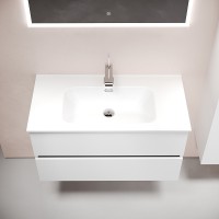 Тумба под раковину Sancos Urban 90 UR90W подвесная Белый глянец МДФ / ЛДСП