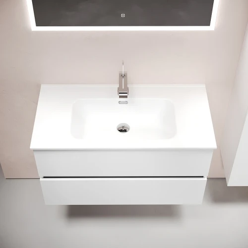 Тумба под раковину Sancos Urban 90 UR90W подвесная Белый глянец МДФ / ЛДСП