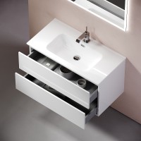Тумба под раковину Sancos Urban 90 UR90W подвесная Белый глянец МДФ / ЛДСП