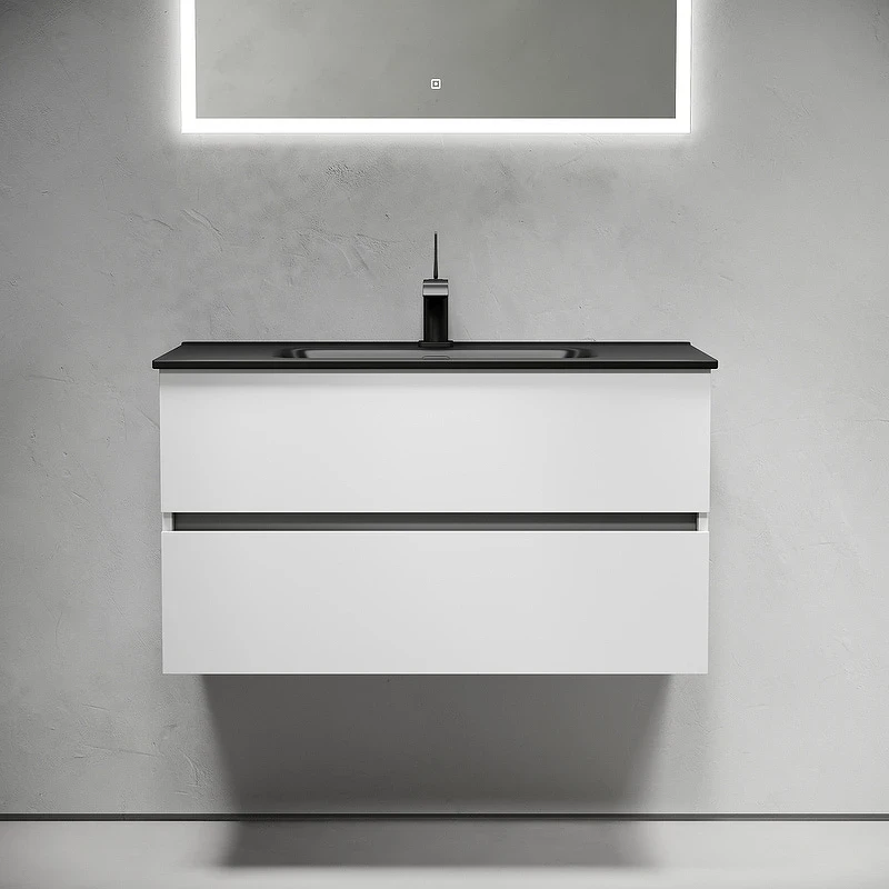 Тумба под раковину Sancos Urban 90 UR90W подвесная Белый глянец МДФ / ЛДСП