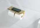 Держатель туалетной бумаги Aquatek Оберон AQ4909BG двойной цвет Золото шлифованное