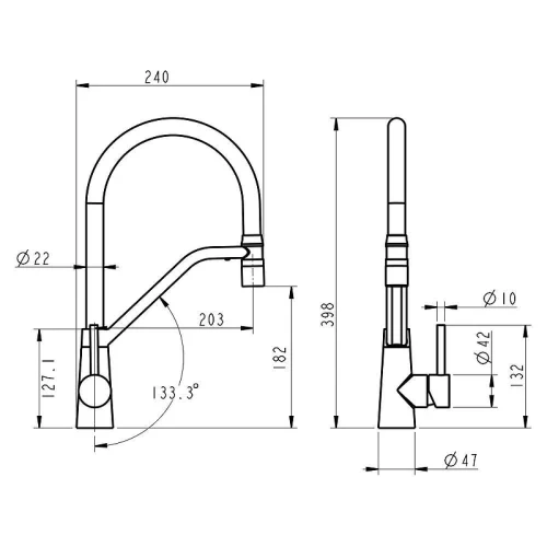Смеситель для кухни Fmark FS0352Q цвет Графит