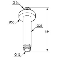 Кронштейн для верхнего душа Kludi A-Qa 66515N0-00 Золото брашированное латунь на потолок