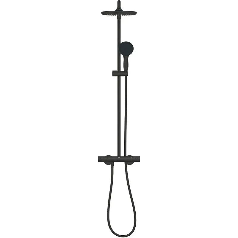Душевая система Grohe Tempesta System 266702431 с термостатом цвет Черный матовый