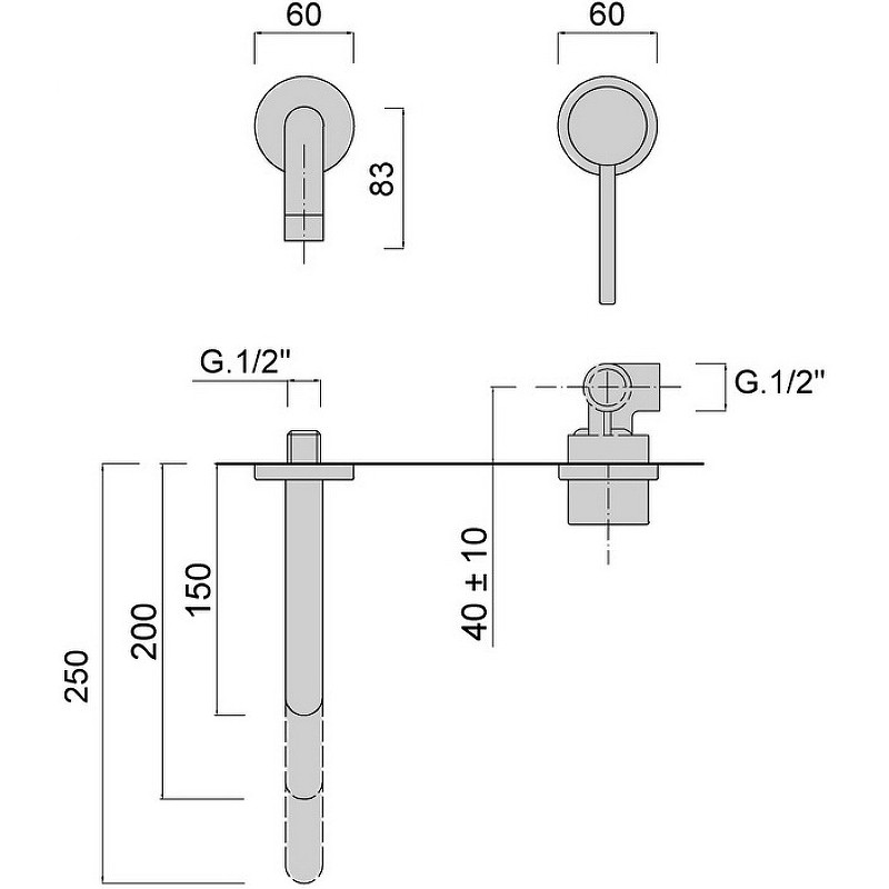 Смеситель для раковины Giulini Futuro F6520-20 Хром