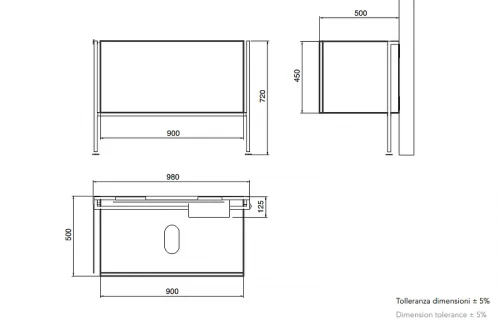 Тумба под раковину Scarabeo Picture 90 305485 подвесная цвет Rovere Moro