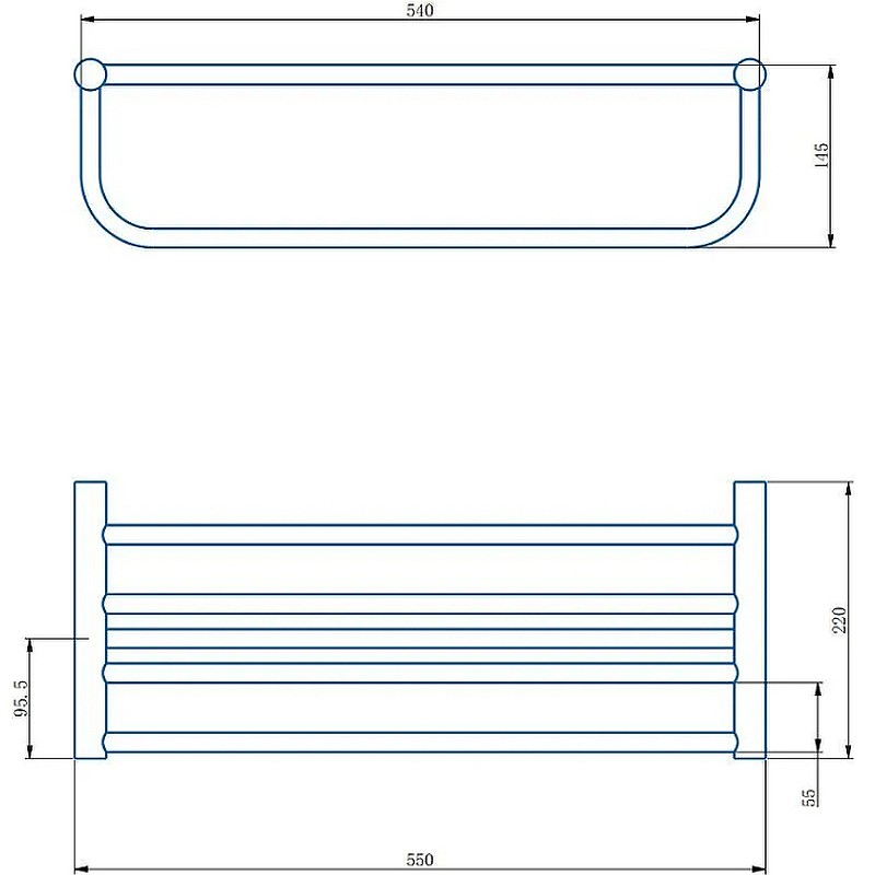 Полка для полотенец Haiba HB8424-4 Бронза